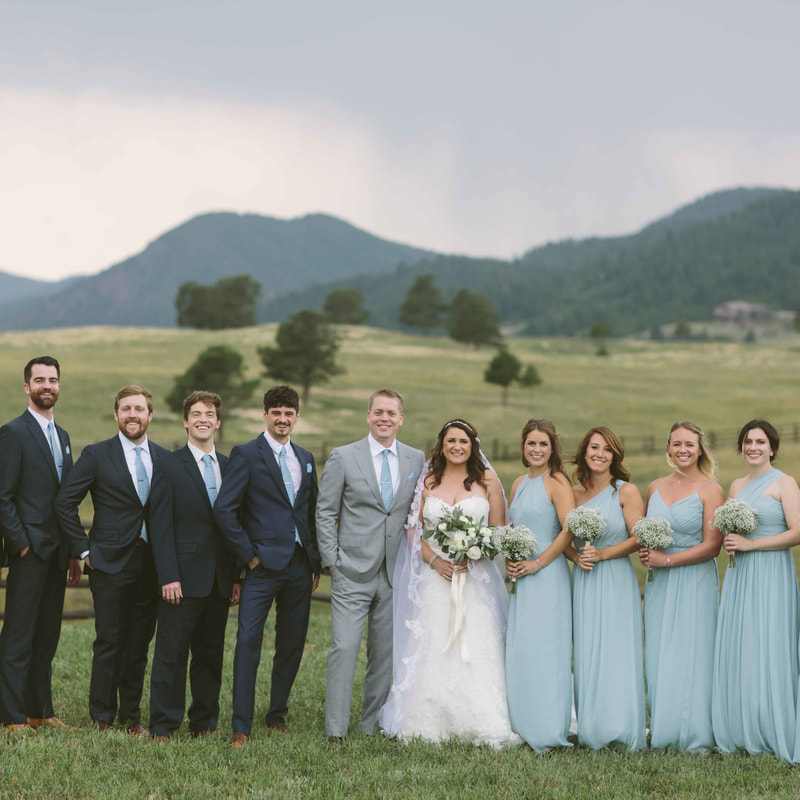 wedding party portraits, colorado mountain weddings, real wedding inspiration, spruce mountain ranch wedding planner