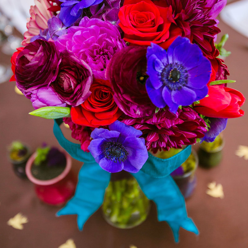 Bridal bouquet, denver wedding planner, colorado wedding planner, chateaux at fox meadow weddings, sweetly paired, bold colors wedding inspiration