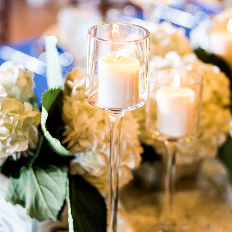 wedding reception details, candles, white hydrangea centerpieces, rustic chic barn wedding, colorado mountain weddings, spruce mountain ranch wedding inspiration, sweetly paired wedding planner