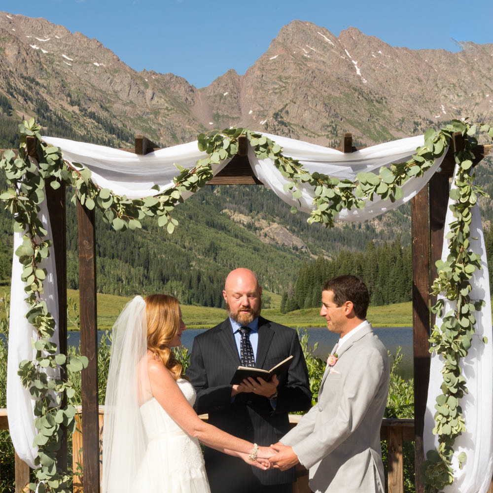 piney river ranch wedding ceremony, mountain wedding inspiration, vail wedding planners, beaver creek wedding planning, outdoor ceremony mountain backdrop 