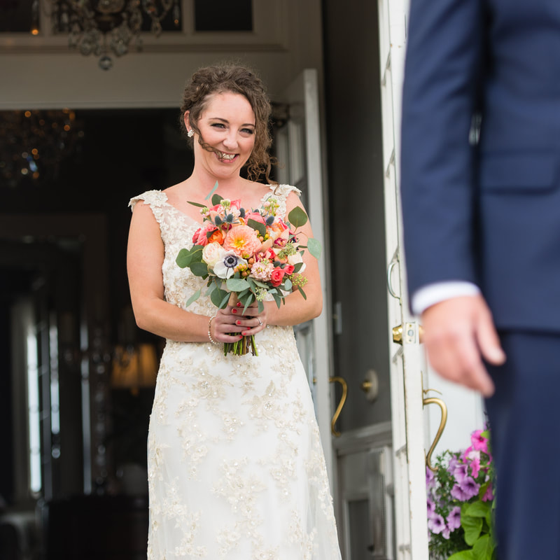 Bridal portrait, denver wedding planner, colorado wedding planner, manor house real weddings, sweetly paired, walking down the aisle, processional, first look