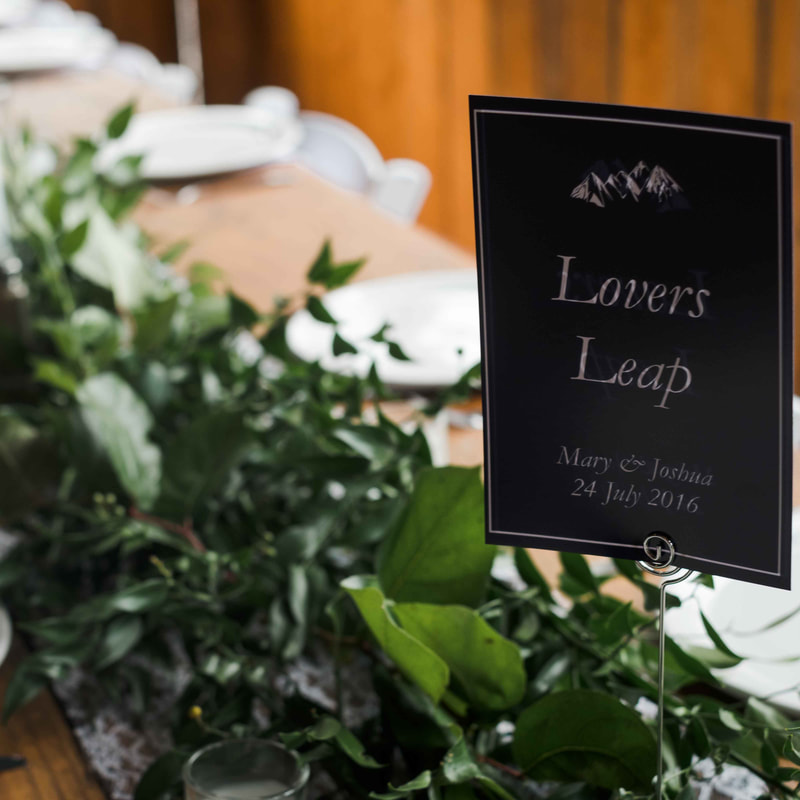 mountain wedding planner, vail wedding planning, sweetly paired weddings, reception space, mountain rustic wedding inspiration, glamping wedding, greenery decor, lovers leap table name