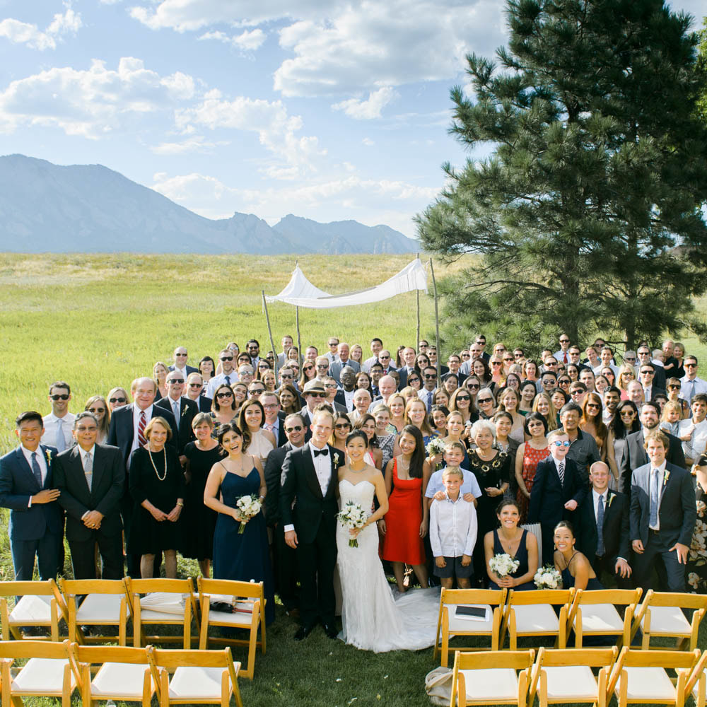 Wedding ceremony at private residence in eldorado springs, colorado wedding planner, city wedding planner, mountain wedding inspiration, boulder weddings, sweetly paired, chuppah, group photo