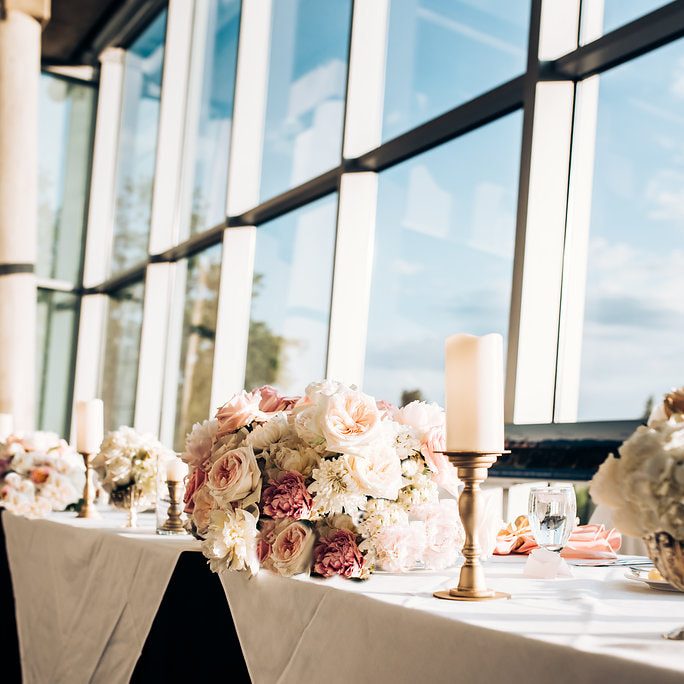 reception decor, floral decor, head table centerpieces, denver wedding planner, colorado wedding inspiration, museum of nature and science wedding planner, sweetly paired weddings