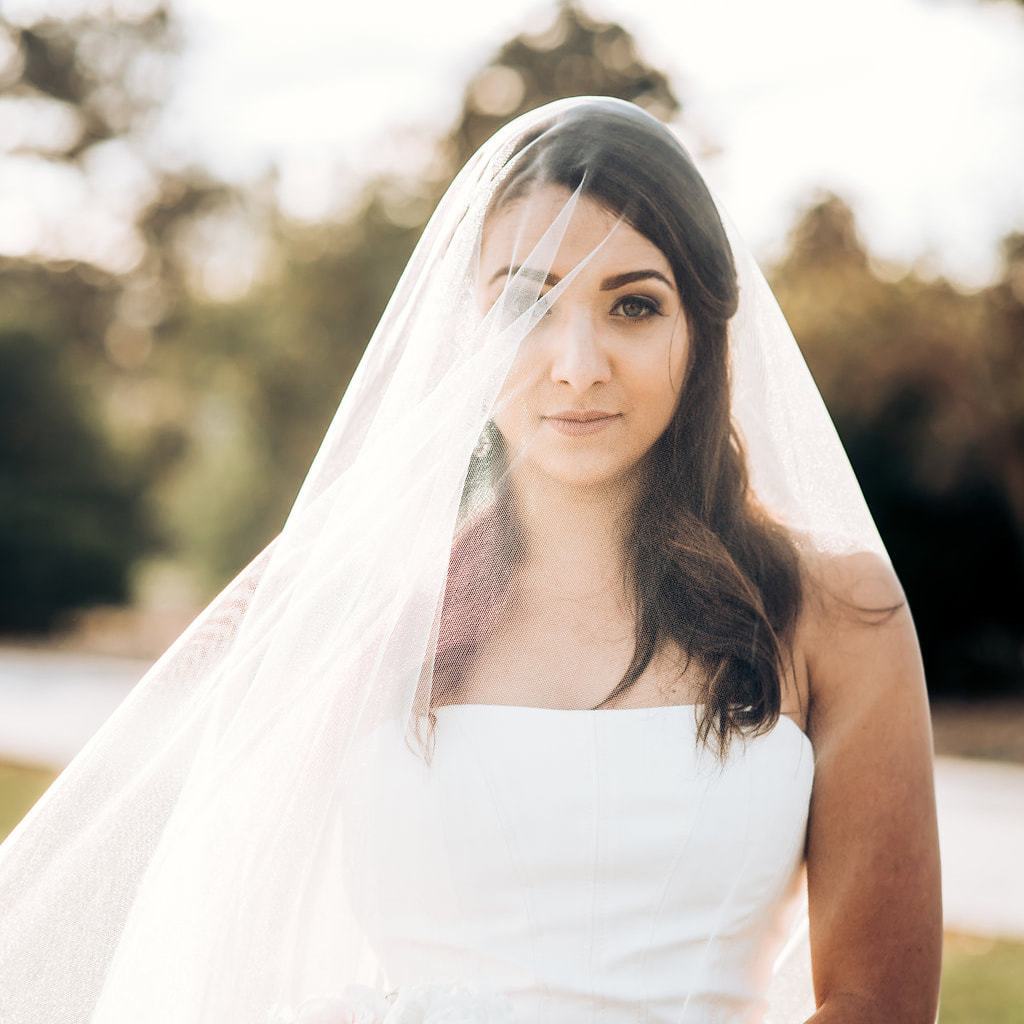 Bridal portrait with veil in city park, denver wedding planner, colorado wedding planner, classy formal real weddings, sweetly paired