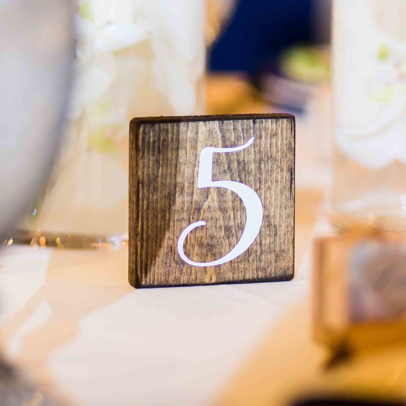 reception details, spruce mountain ranch wedding, mountain wedding inspiration, square wooden table numbers