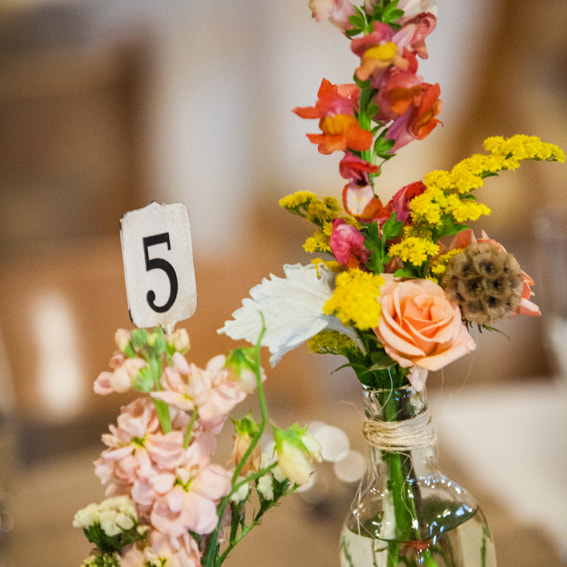 Rustic chic floral centerpieces, table numbers, reception detail photos at chatfield botanic gardens, denver wedding planning, colorado wedding planner, destination wedding planner, sweetly paired weddings, spring barn wedding inspiration