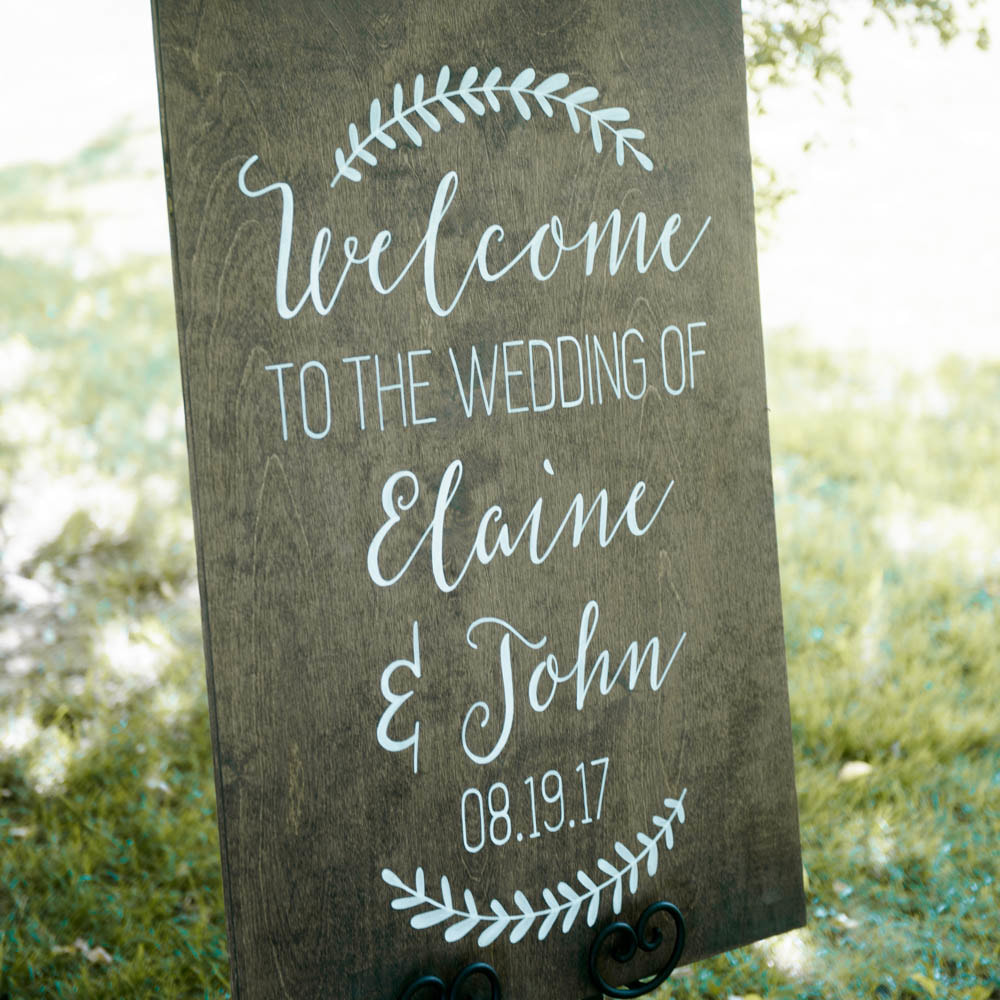 welcome sign, Wedding ceremony at private residence in eldorado springs, colorado wedding planner, city wedding planner, mountain wedding inspiration, boulder weddings, sweetly paired